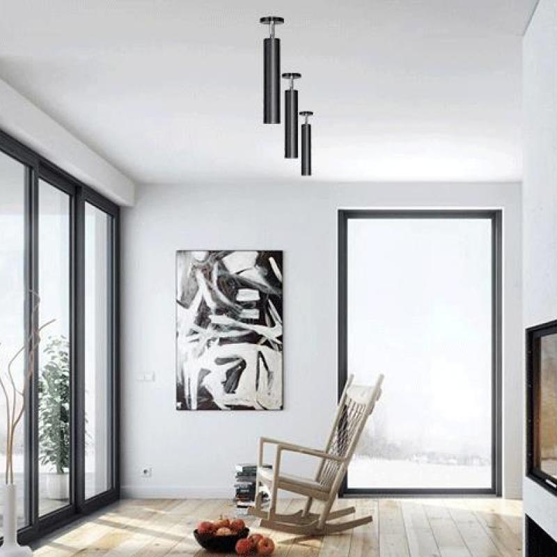 Arisha Minimalista Lineal Metal LED Lámpara de Techo Blanca/Negra