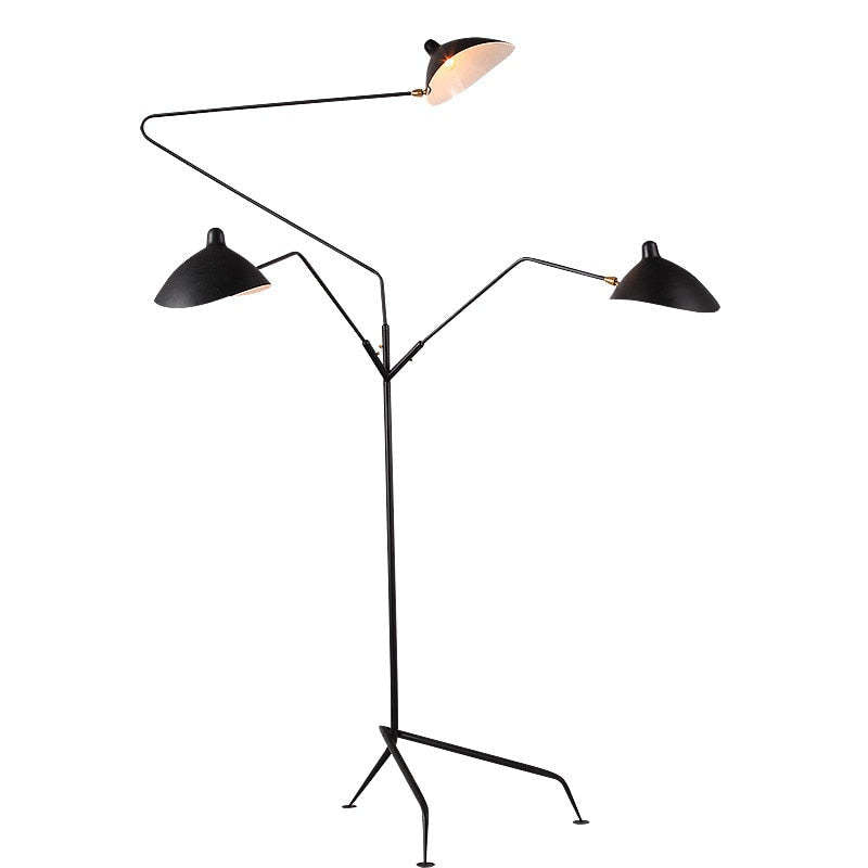 Mira Diseña Irregular Metal LED Lámpara de Pie Negra