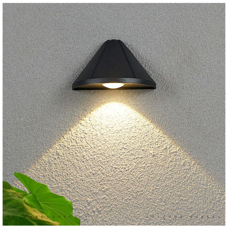 Ray Moderno Triángulo Metal/Acrílico Aplique de Pared Exterior Blanco