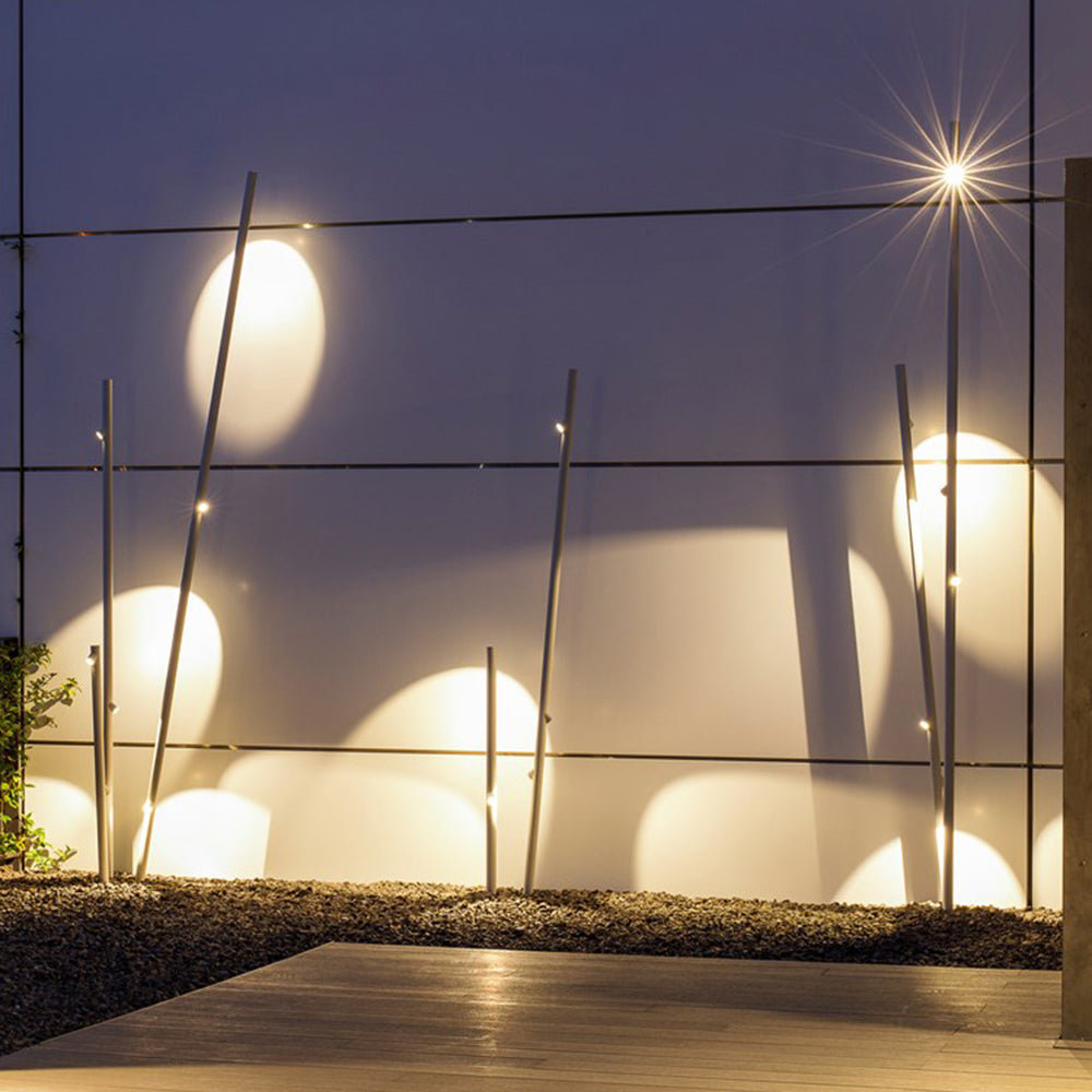 Ray Minimalista Lineal Metal Lampara De Pie Exterior