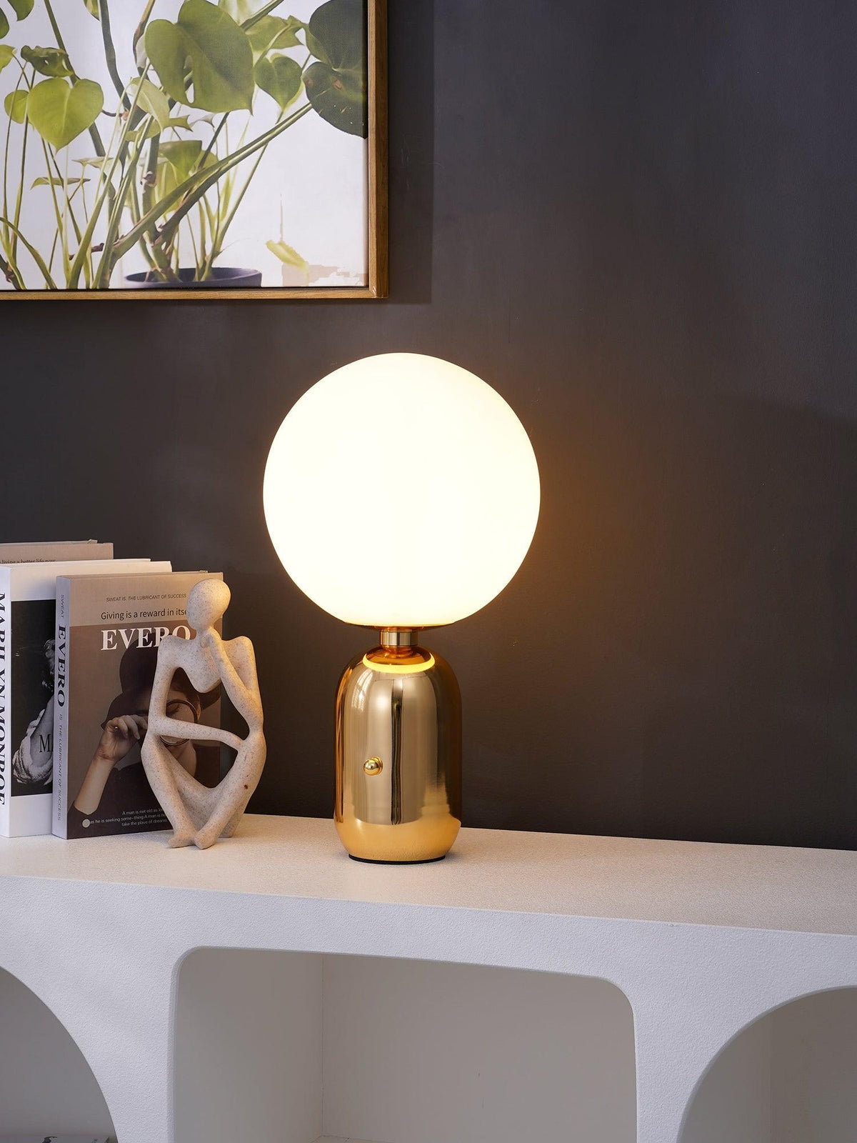 Nyxen lámpara de mesa industrial de vidrio
