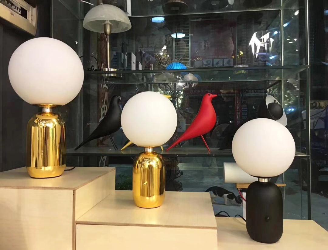 Nyxen lámpara de mesa industrial de vidrio