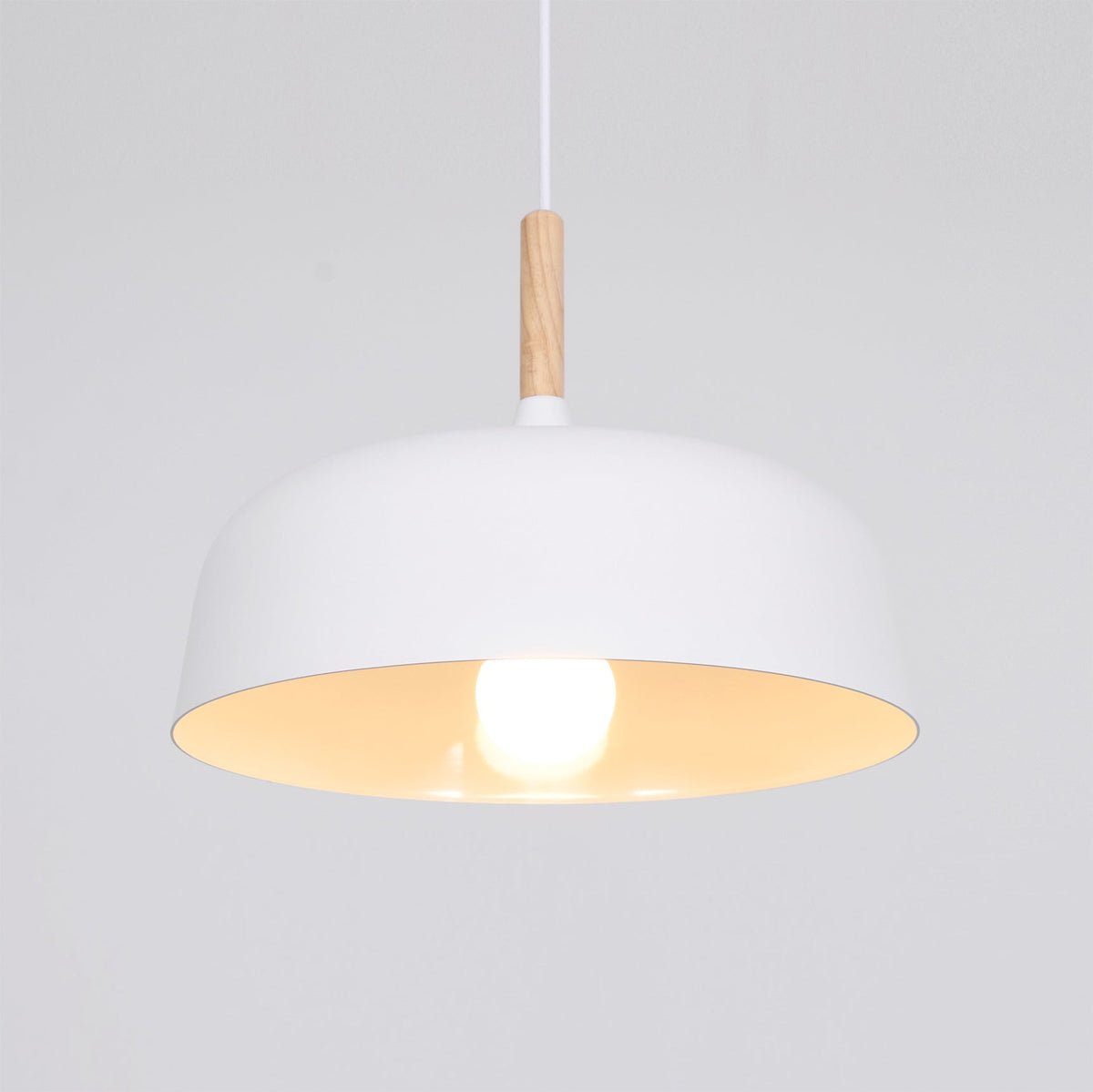 Sylivenne lámpara colgante pantalla blanca madera