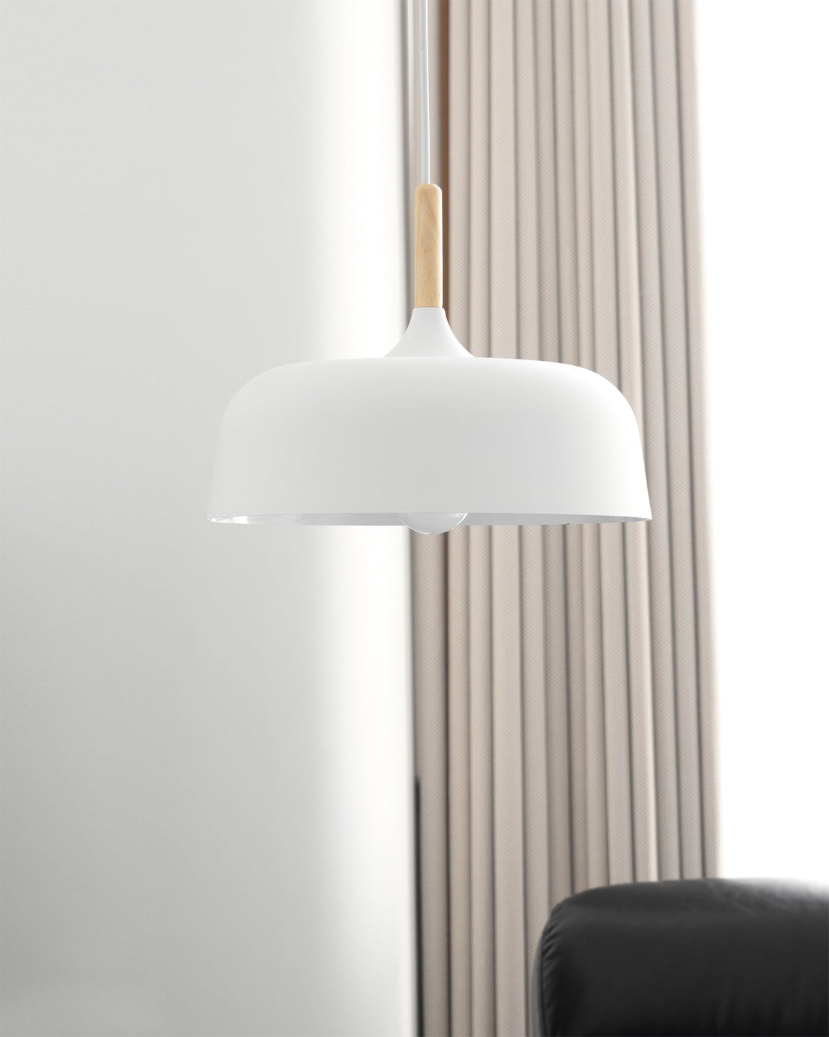 Sylivenne lámpara colgante pantalla blanca madera
