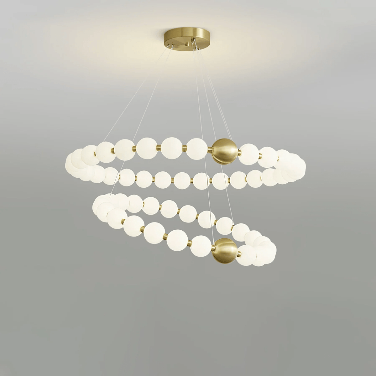 Hevrin lámpara de araña elegancia Art Pearls