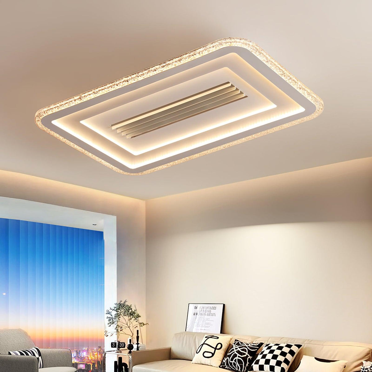 Ulthaara lámpara de techo moderna y minimalista ultradelgada rectangular