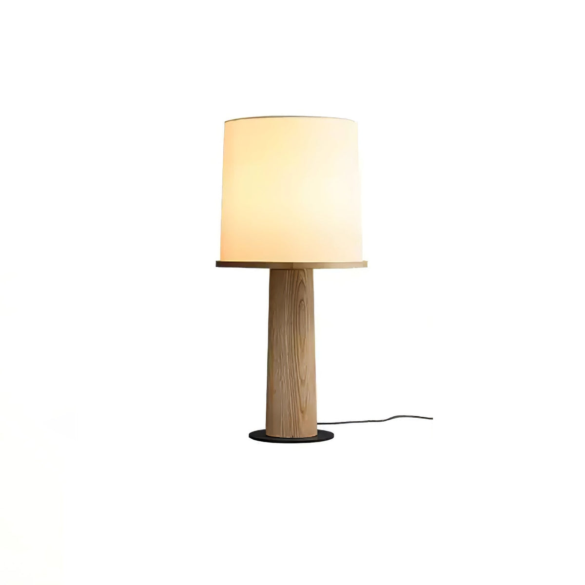 Rinirielle lámpara de mesa contemporánea de madera y tejido