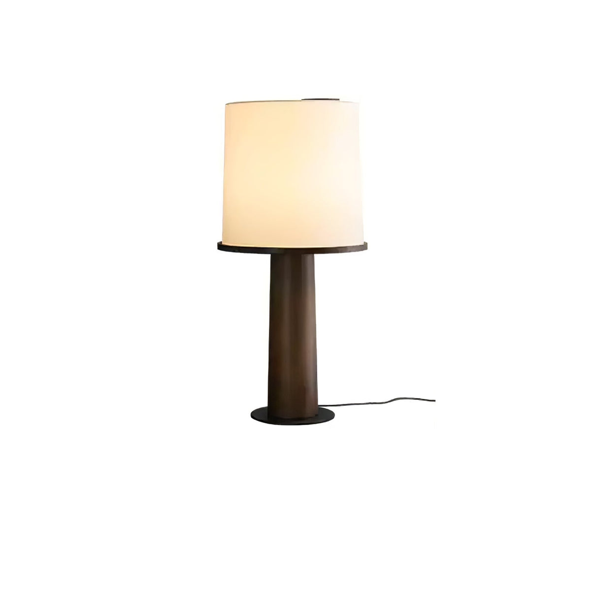 Rinirielle lámpara de mesa contemporánea de madera y tejido