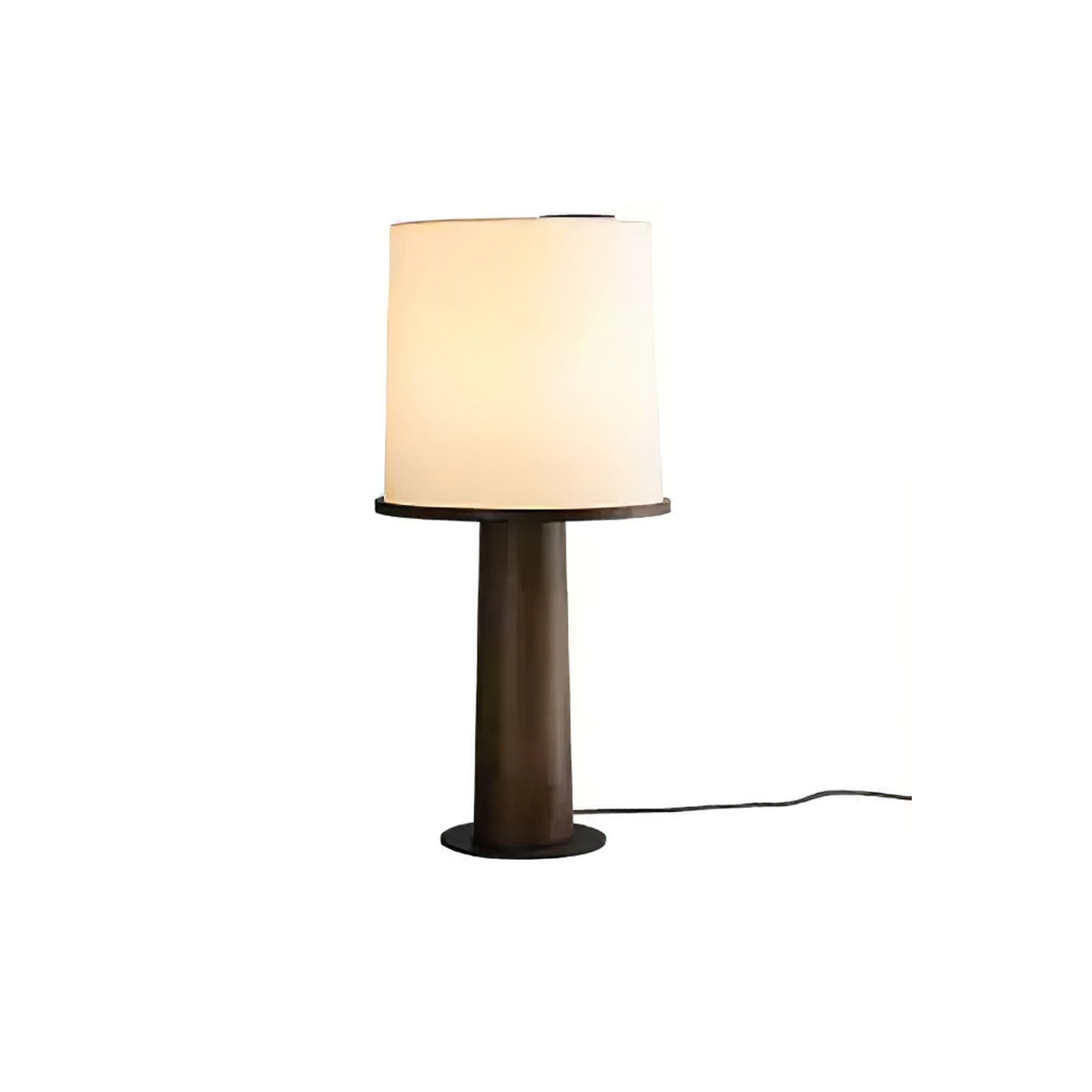 Rinirielle lámpara de mesa contemporánea de madera y tejido