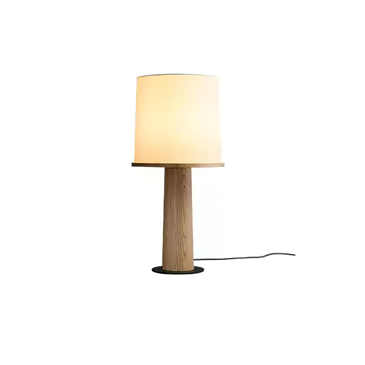 Rinirielle lámpara de mesa contemporánea de madera y tejido