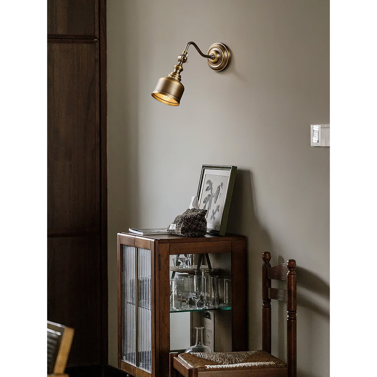 Orelelenne aplique de pared Gooseneck