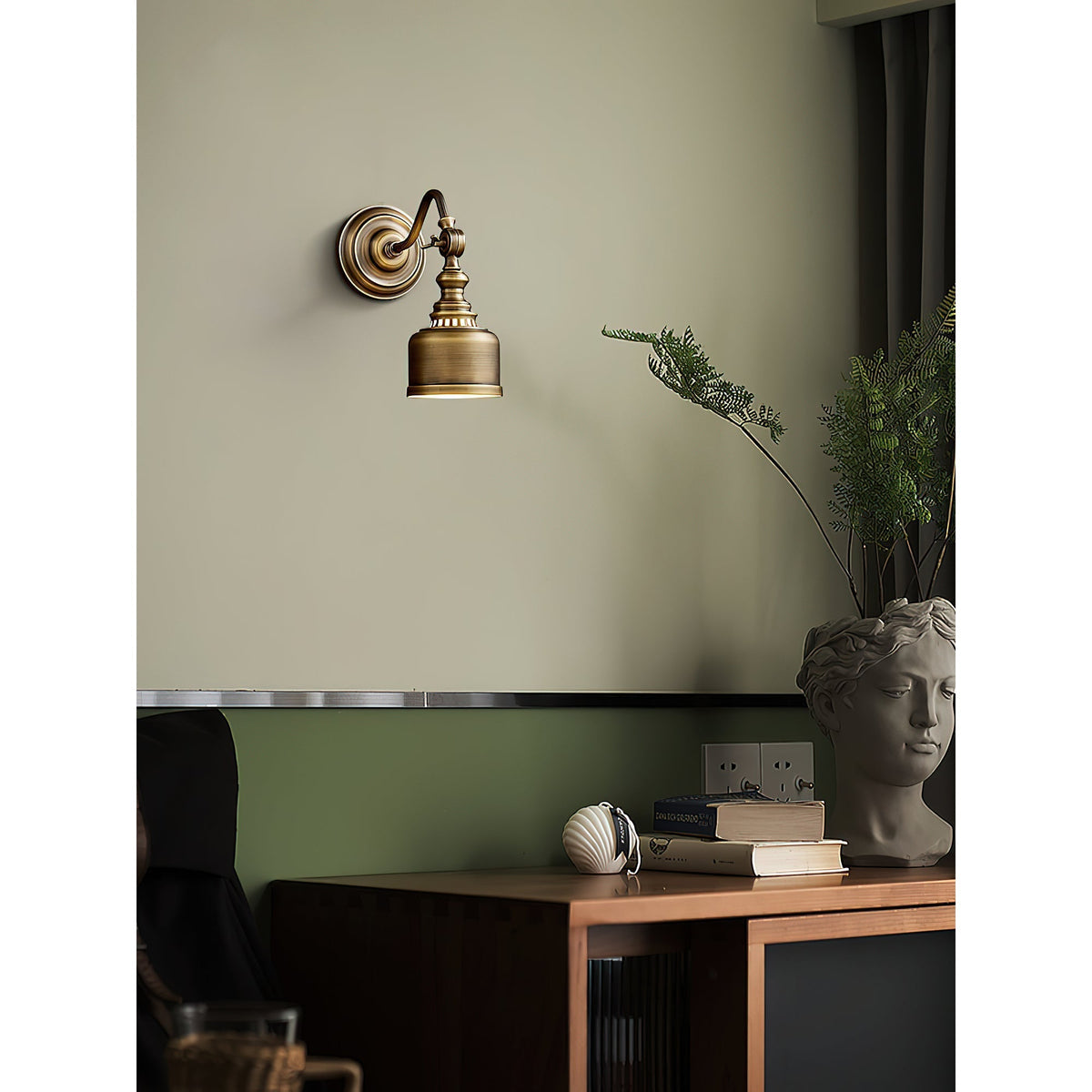 Orelelenne aplique de pared Gooseneck