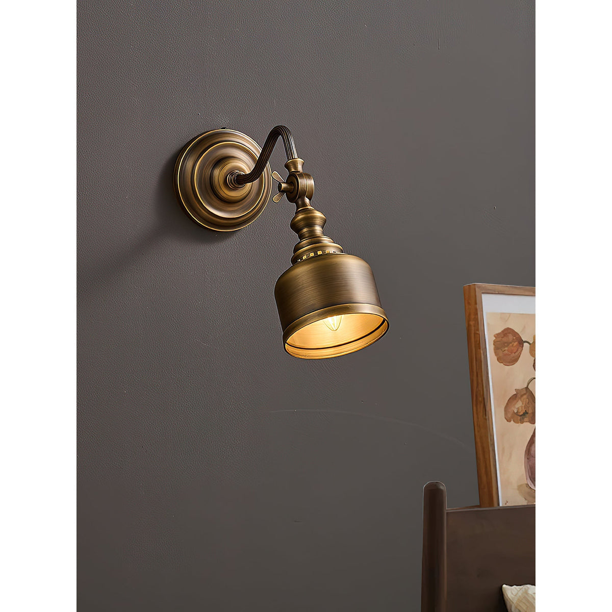 Orelelenne aplique de pared Gooseneck