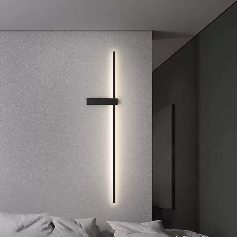 Mesv aplique de pared lineal recargable negro