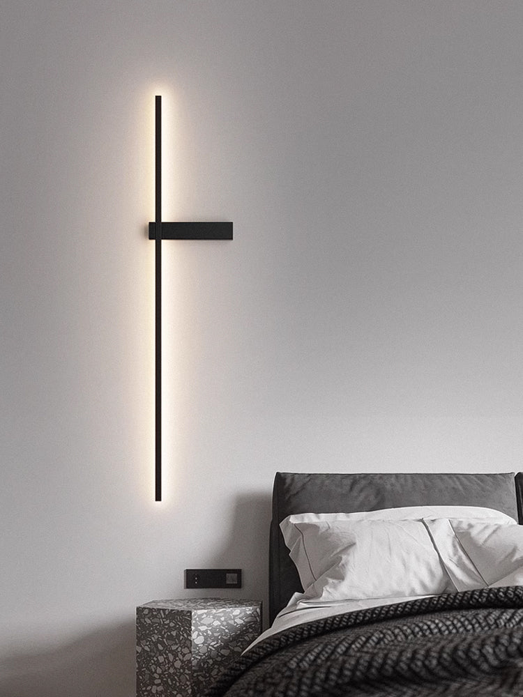 Mesv aplique de pared lineal recargable negro