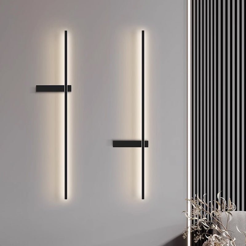 Mesv aplique de pared lineal recargable negro