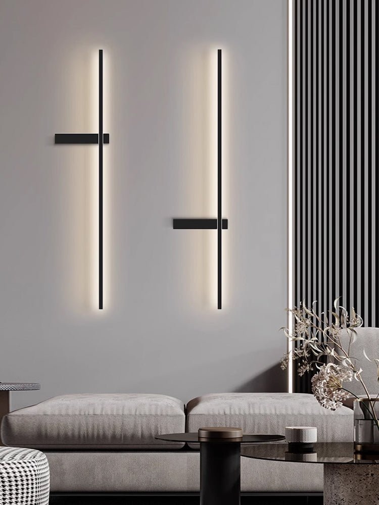 Mesv aplique de pared lineal recargable negro