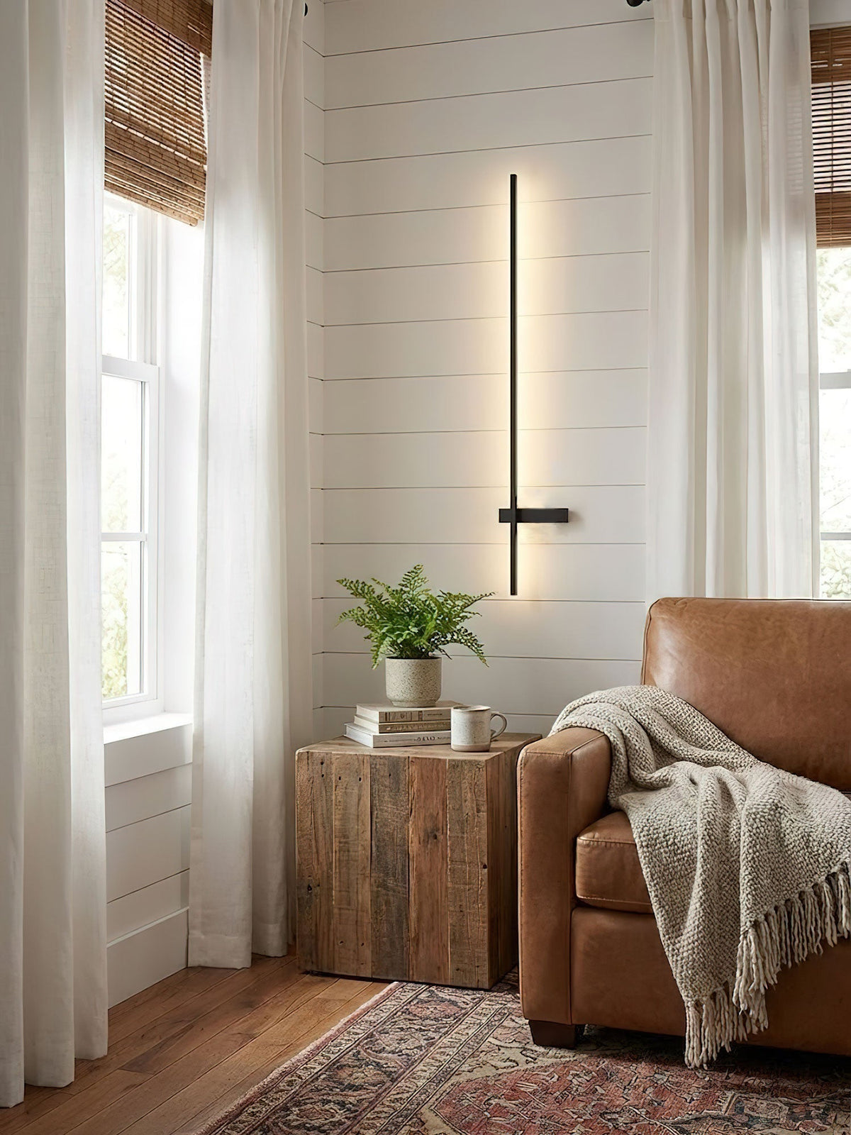 Mesv aplique de pared lineal recargable negro