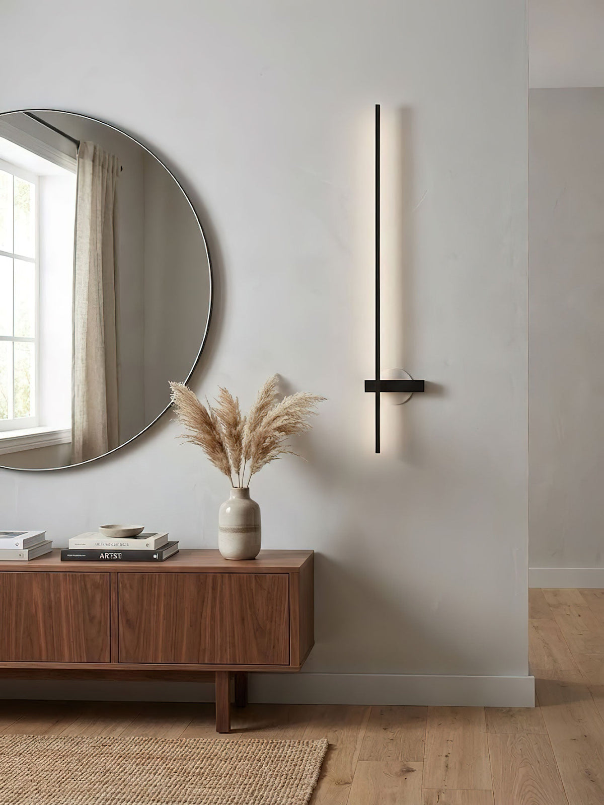 Mesv aplique de pared lineal recargable negro