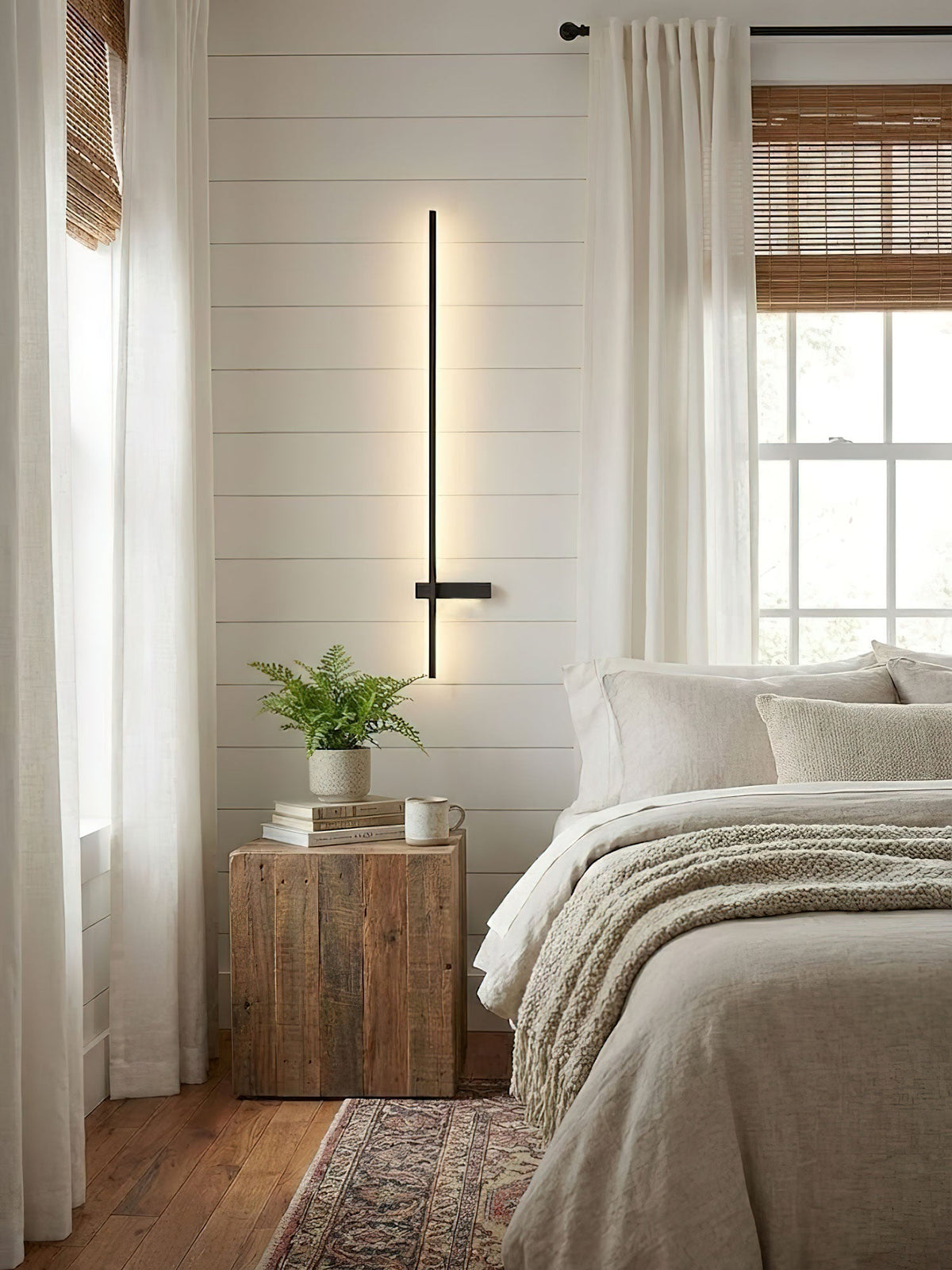 Mesv aplique de pared lineal recargable negro