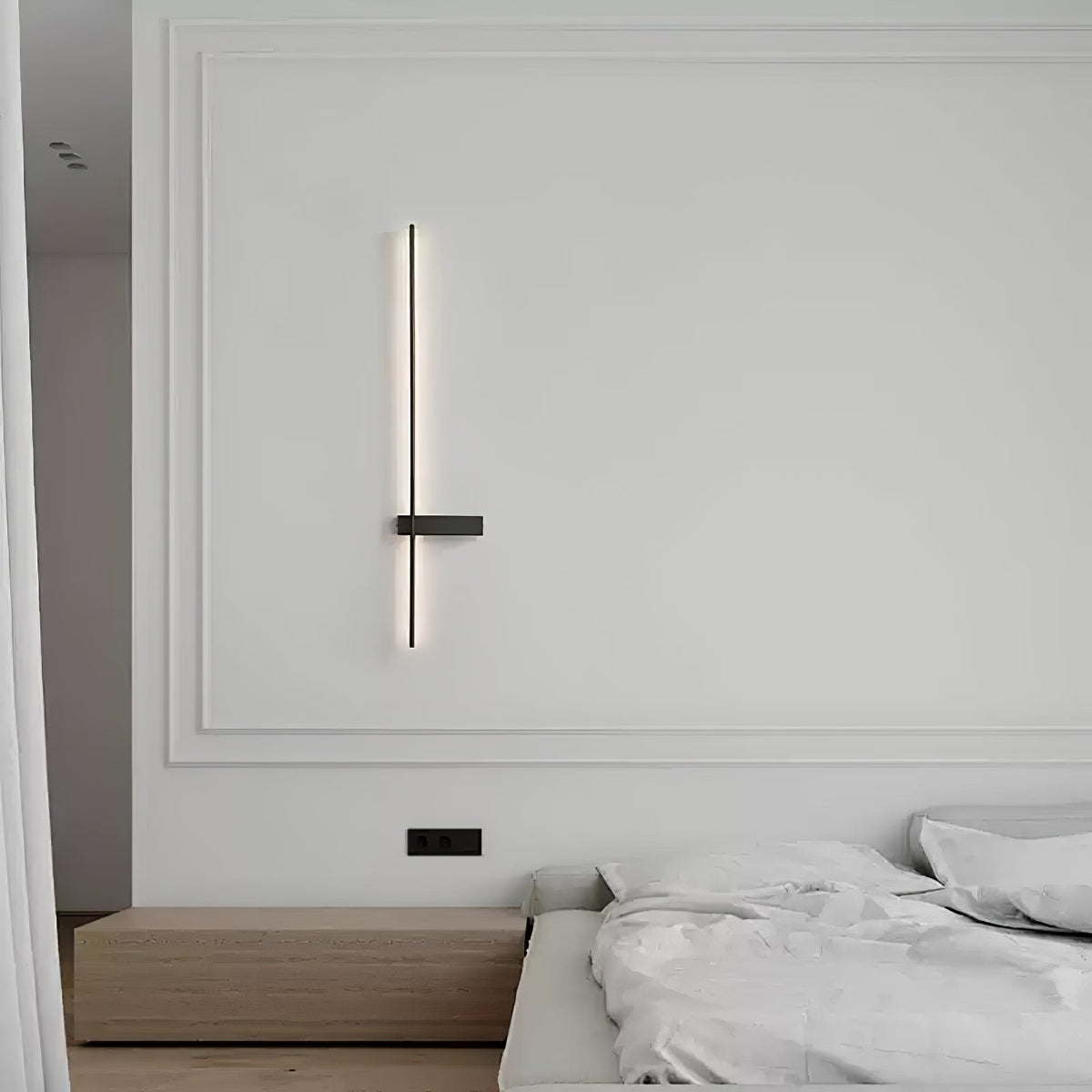 Mesv aplique de pared lineal recargable negro
