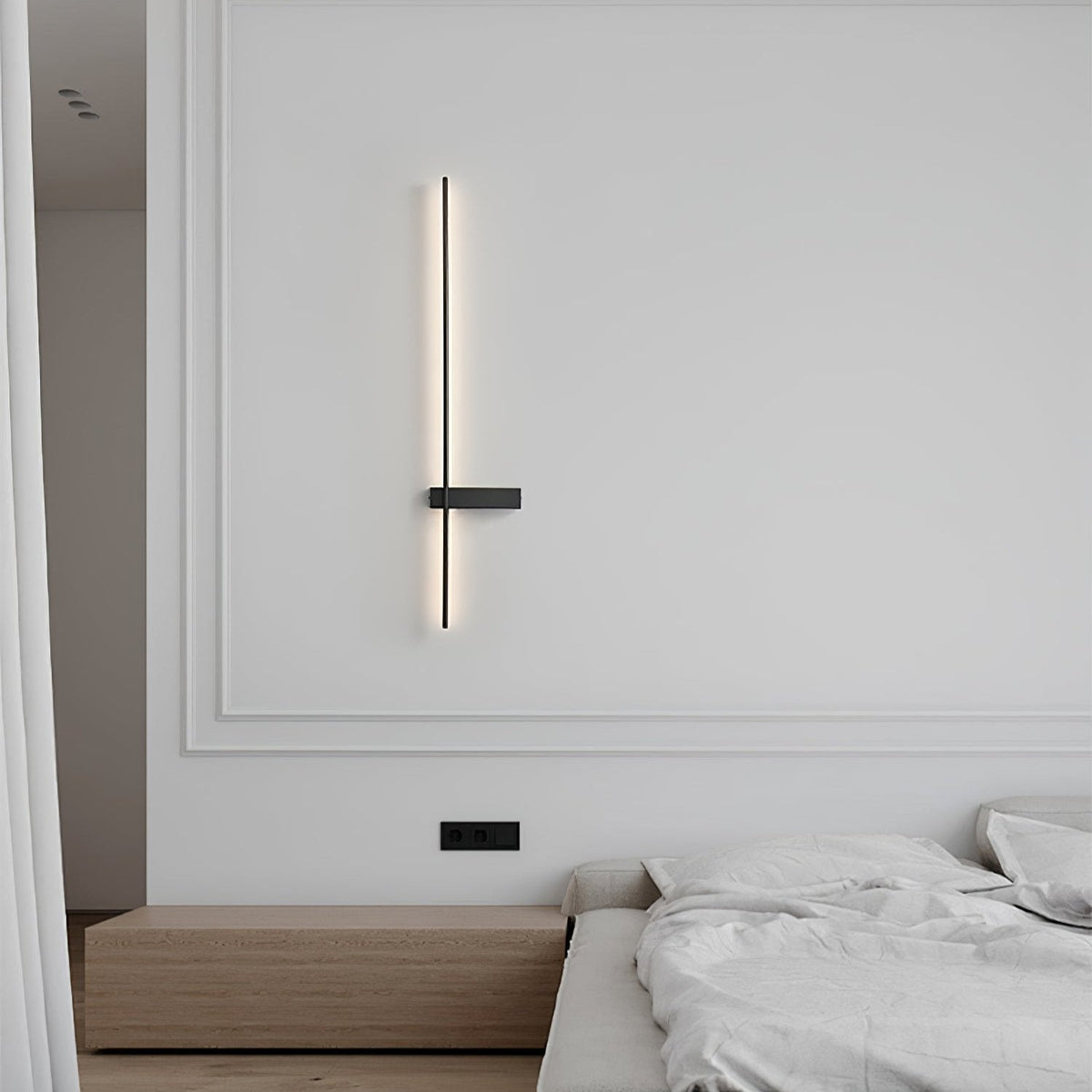Mesv aplique de pared lineal recargable negro