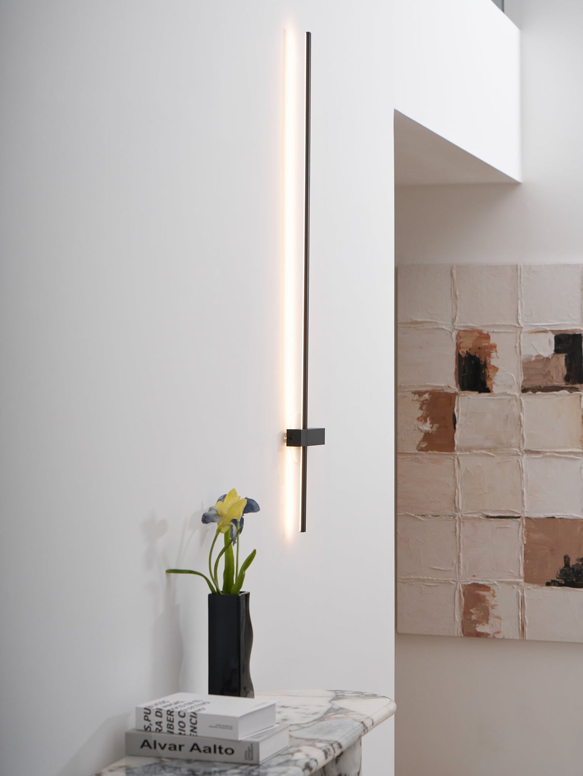 Mesv aplique de pared lineal recargable negro