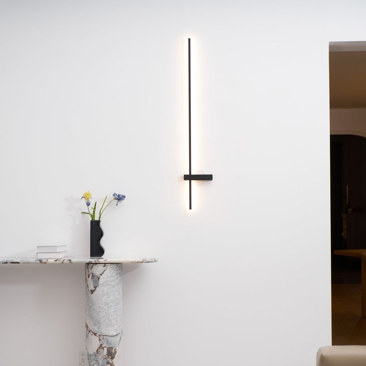 Mesv aplique de pared lineal recargable negro