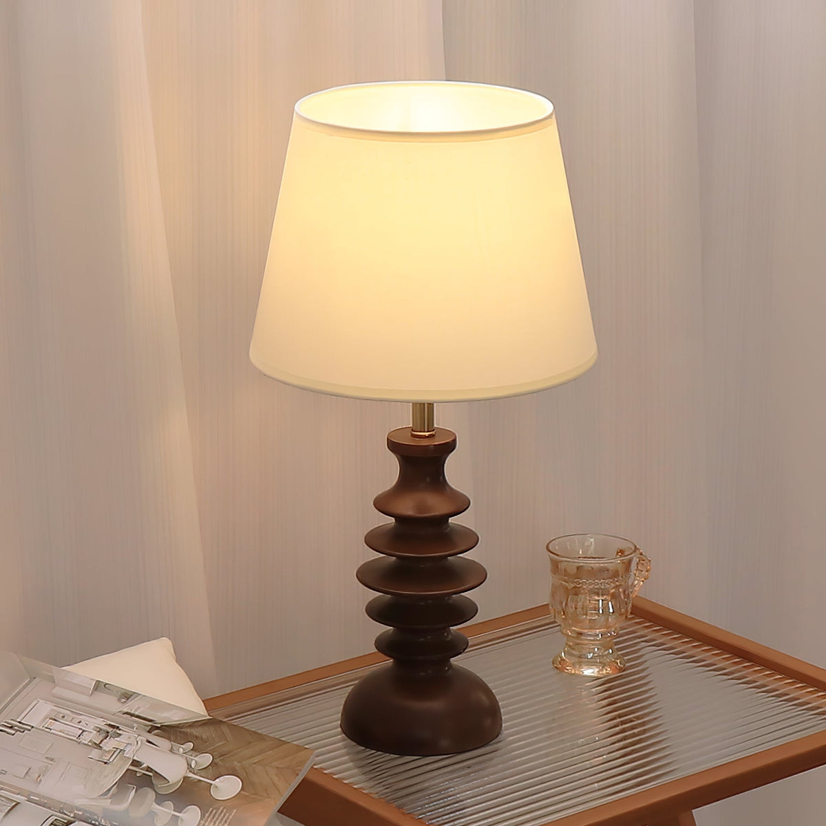 Tivoce lámpara de mesa de tejido vintage