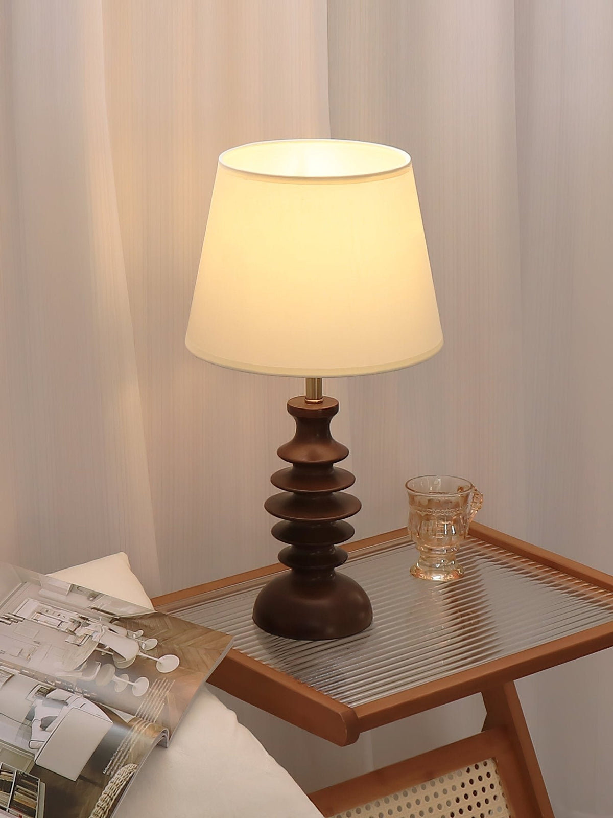 Tivoce lámpara de mesa de tejido vintage