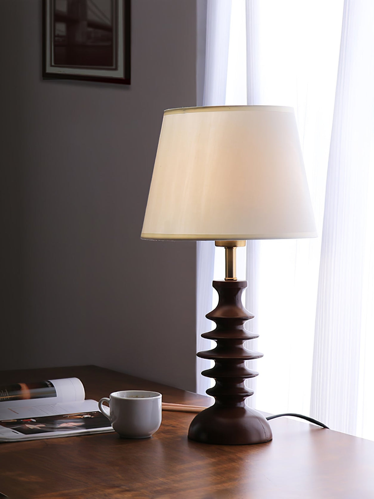 Tivoce lámpara de mesa de tejido vintage