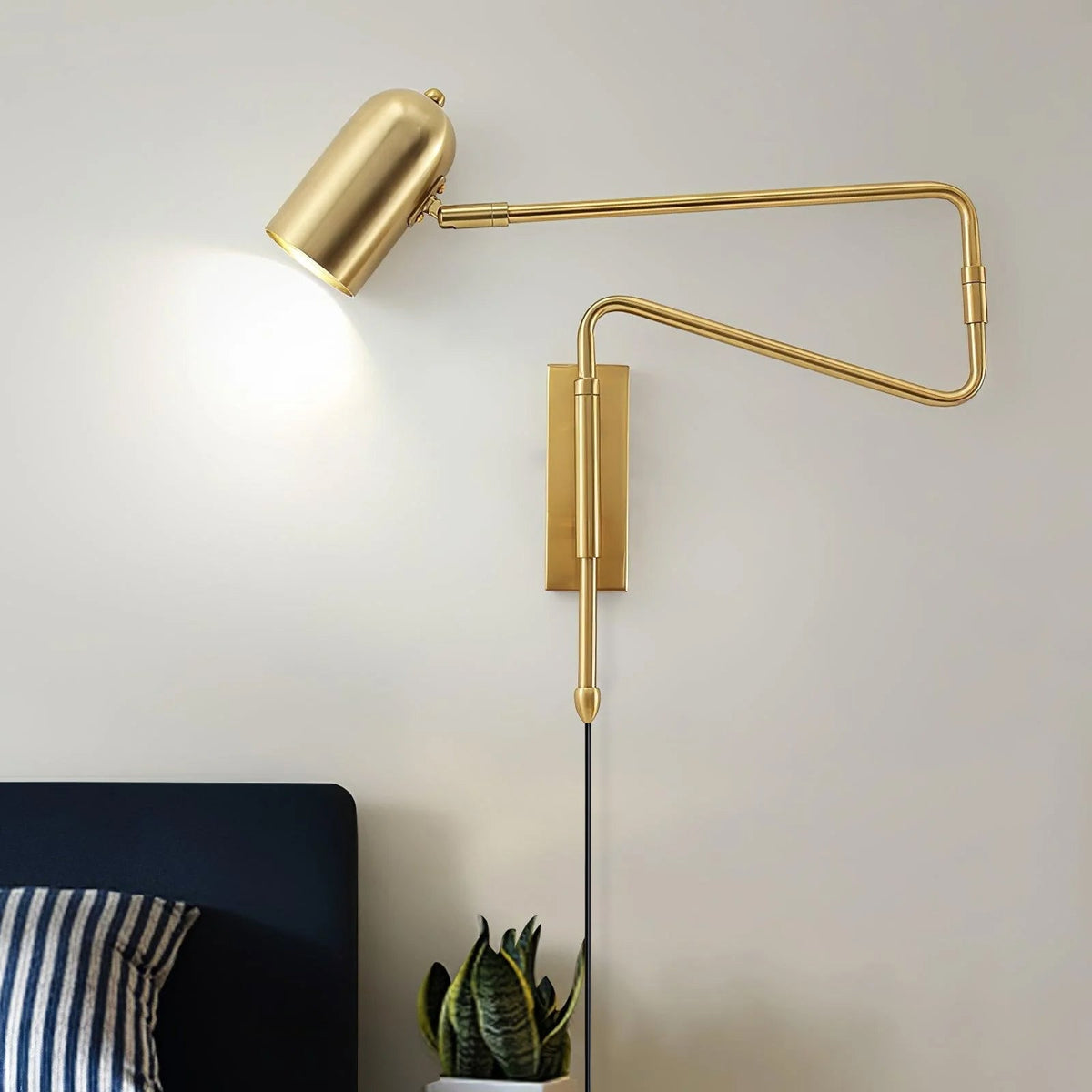 Nox aplique de pared regulable con brazo enchufe enchufable