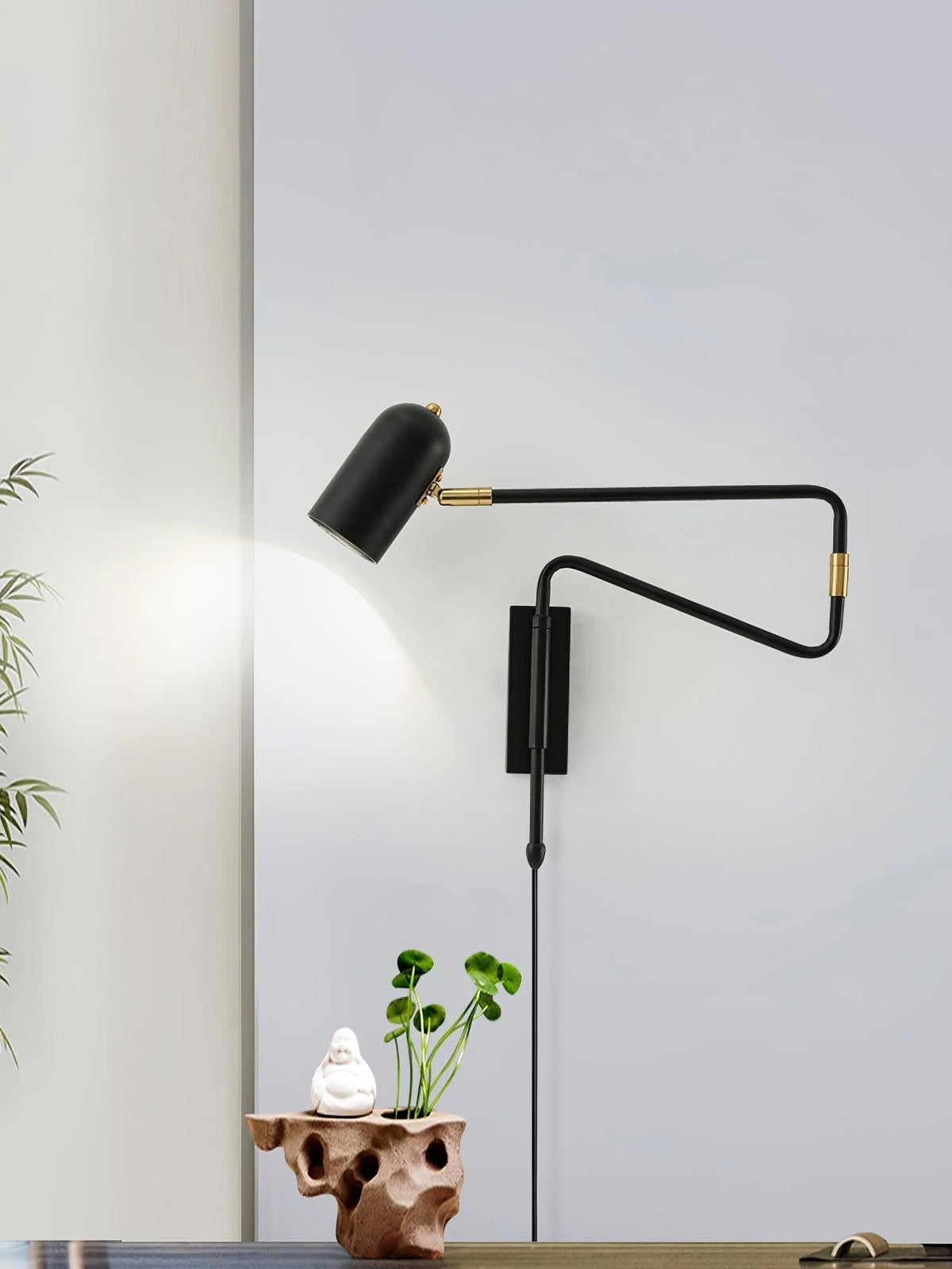 Nox aplique de pared regulable con brazo enchufe enchufable