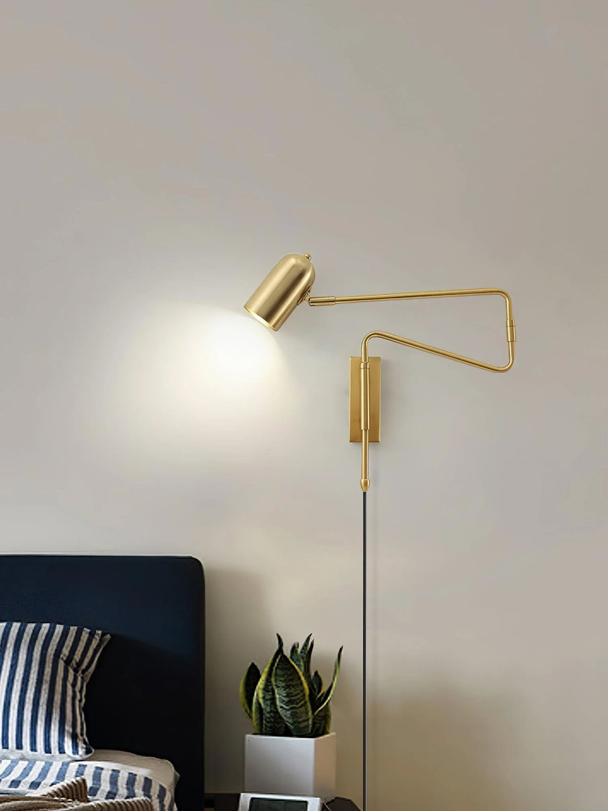 Nox aplique de pared regulable con brazo enchufe enchufable