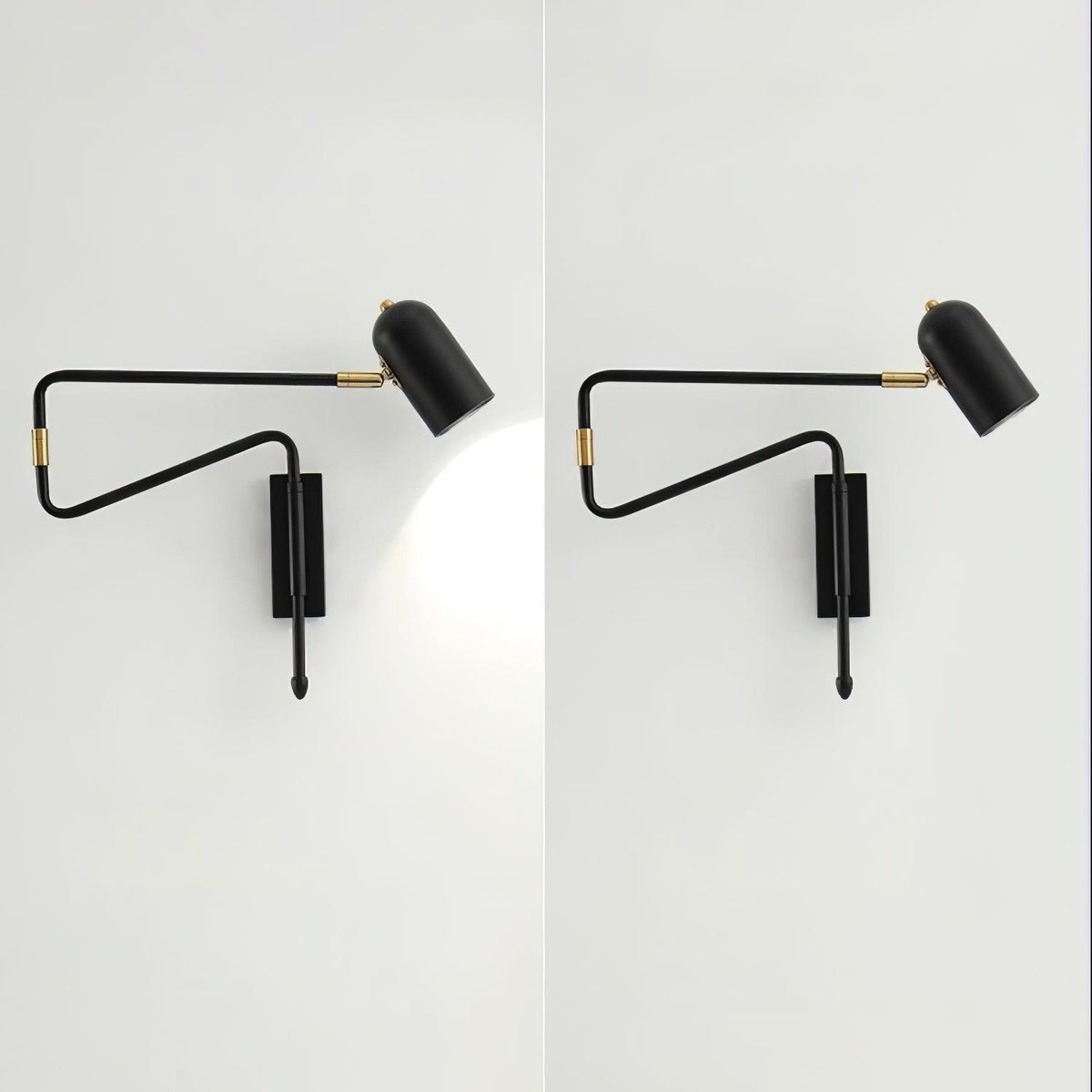 Nox aplique de pared regulable con brazo enchufe enchufable