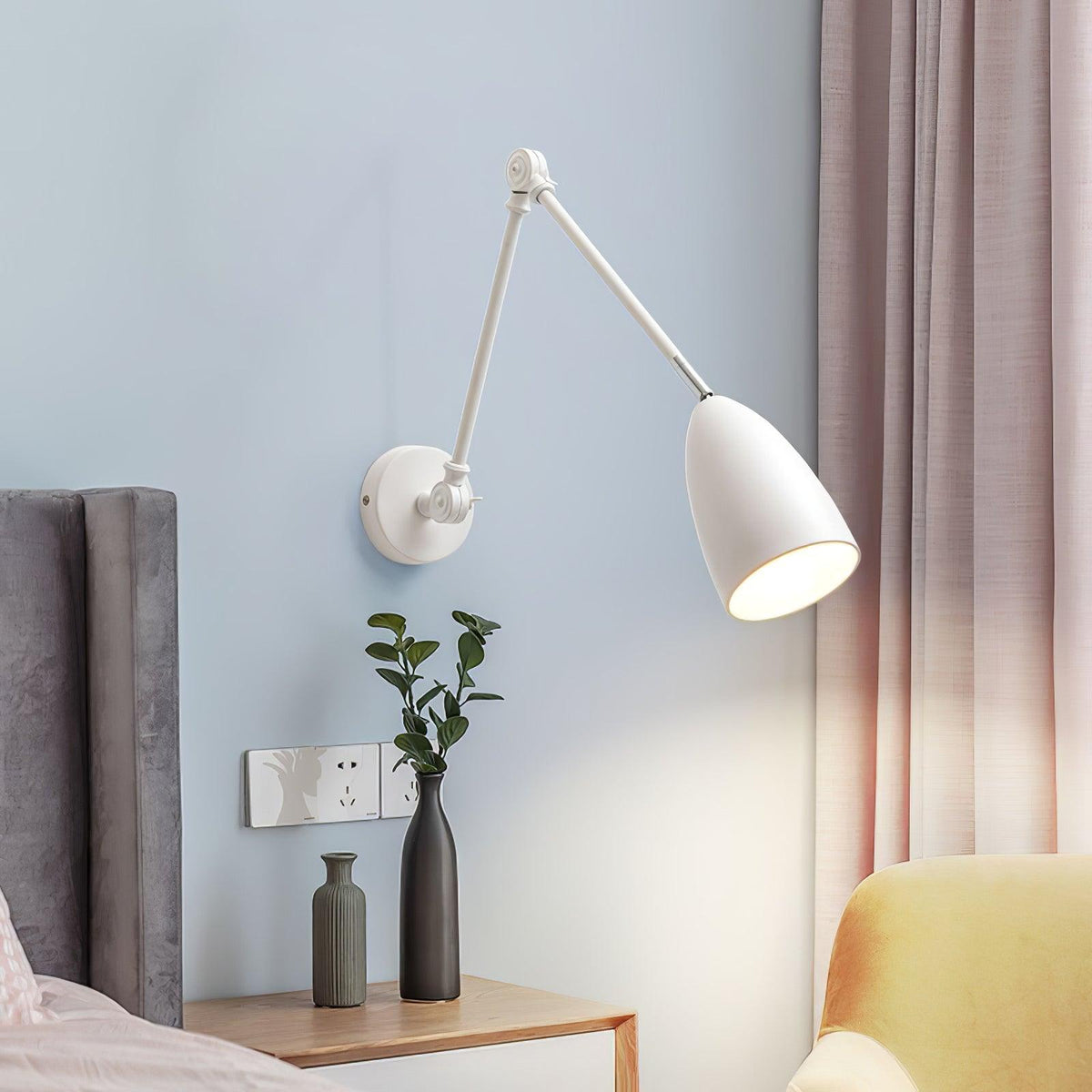 Ulrinel aplique de pared regulable con brazo oscilante