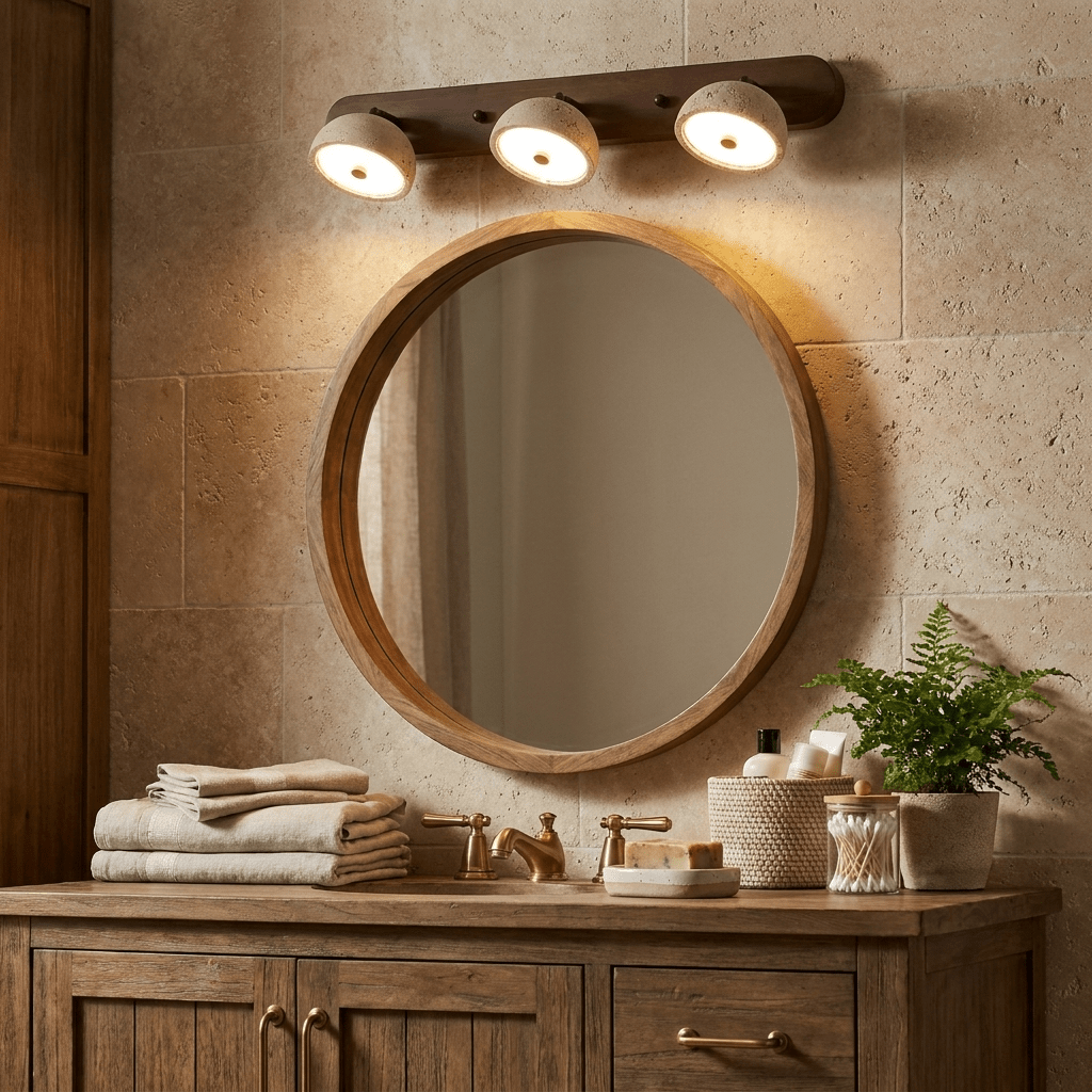 Valienne aplique para espejo cúpula travertino