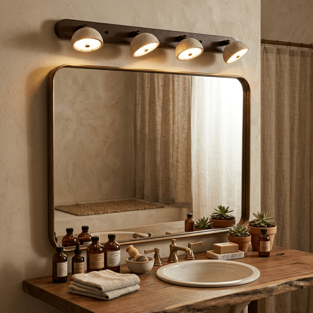 Valienne aplique para espejo cúpula travertino