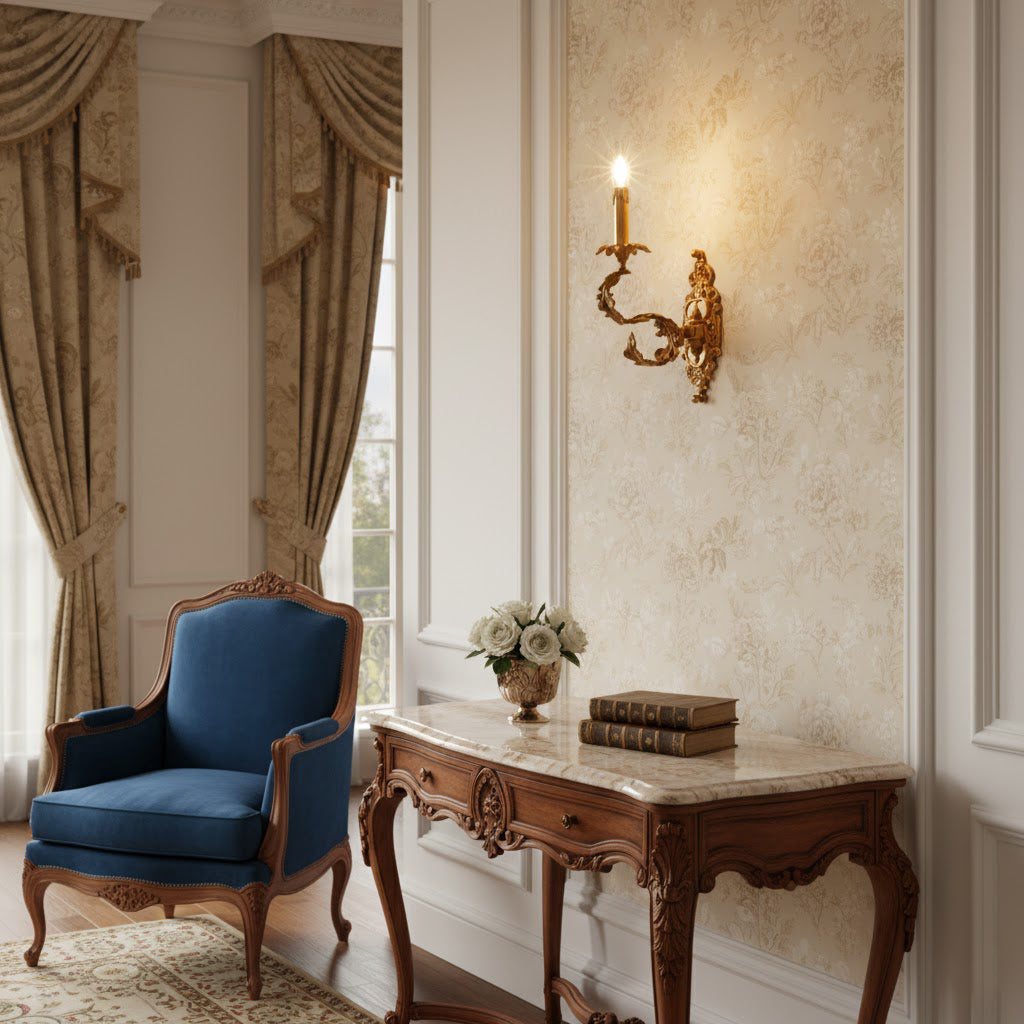 Aplique de pared dorado Cartouche