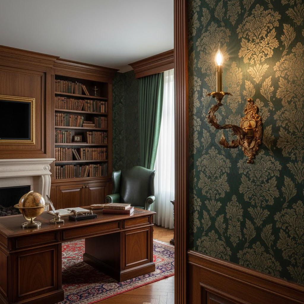 Aplique de pared dorado Cartouche
