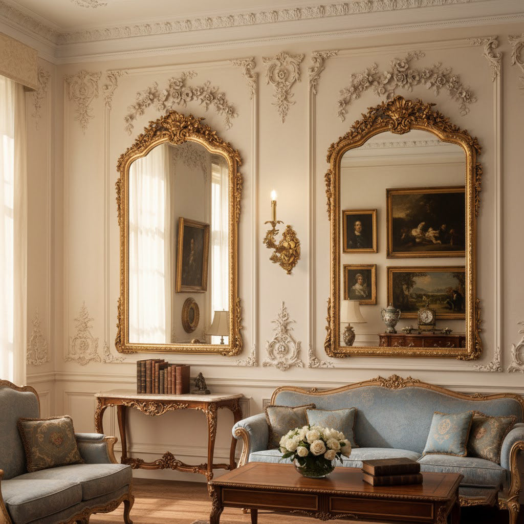 Aplique de pared dorado Cartouche