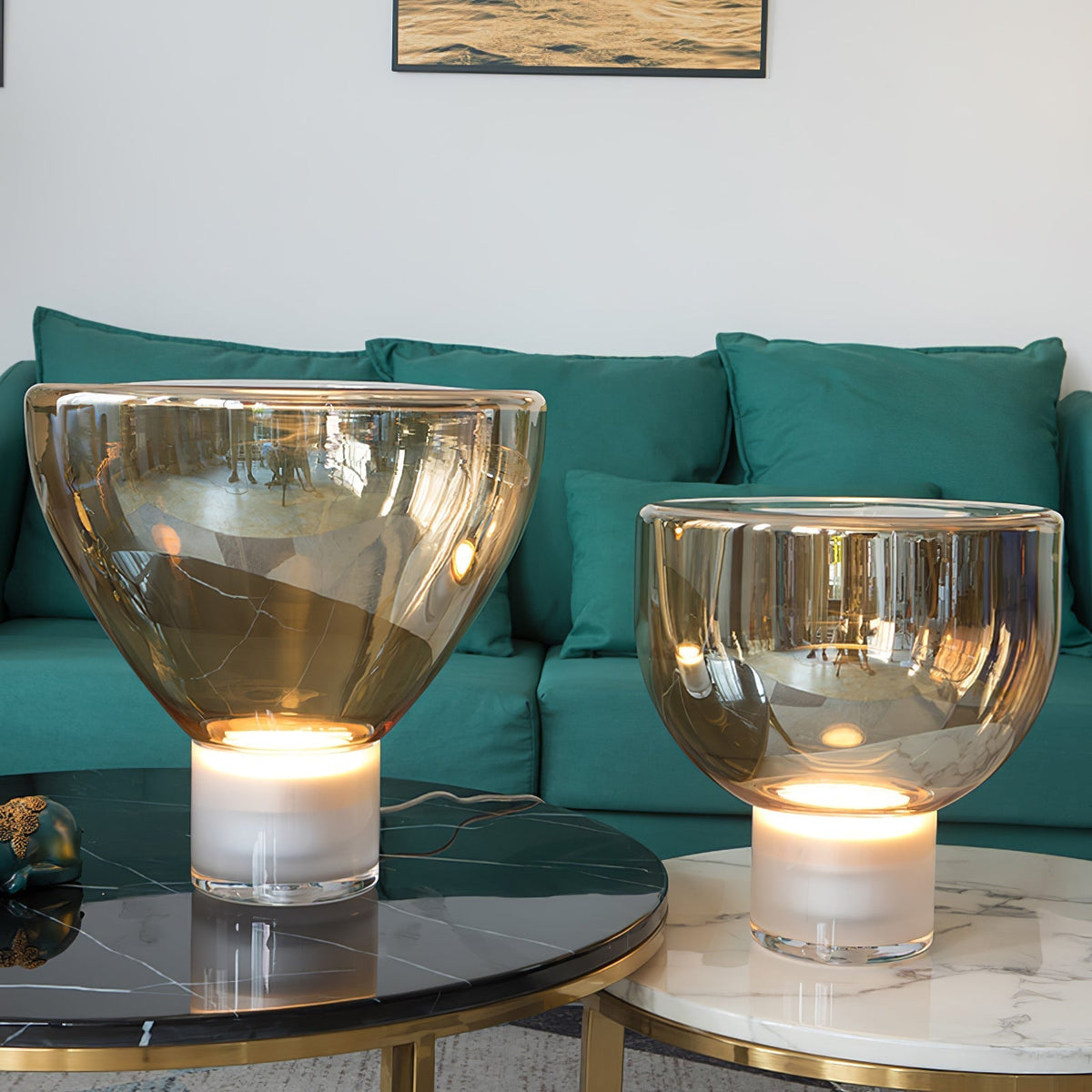Cavm lámpara de mesa elegante de vidrio