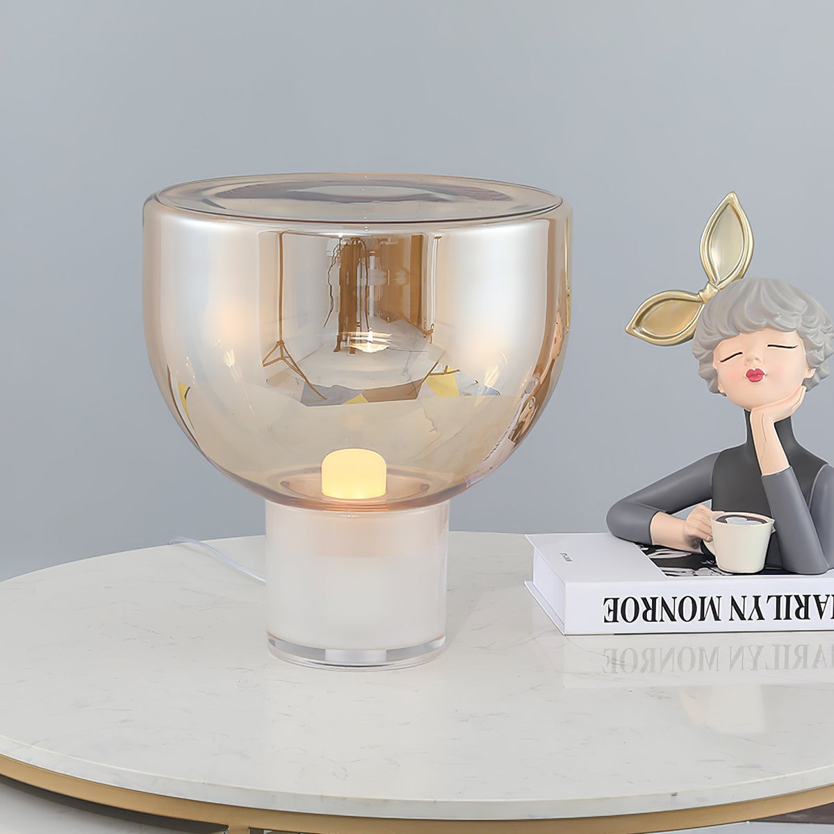 Cavm lámpara de mesa elegante de vidrio