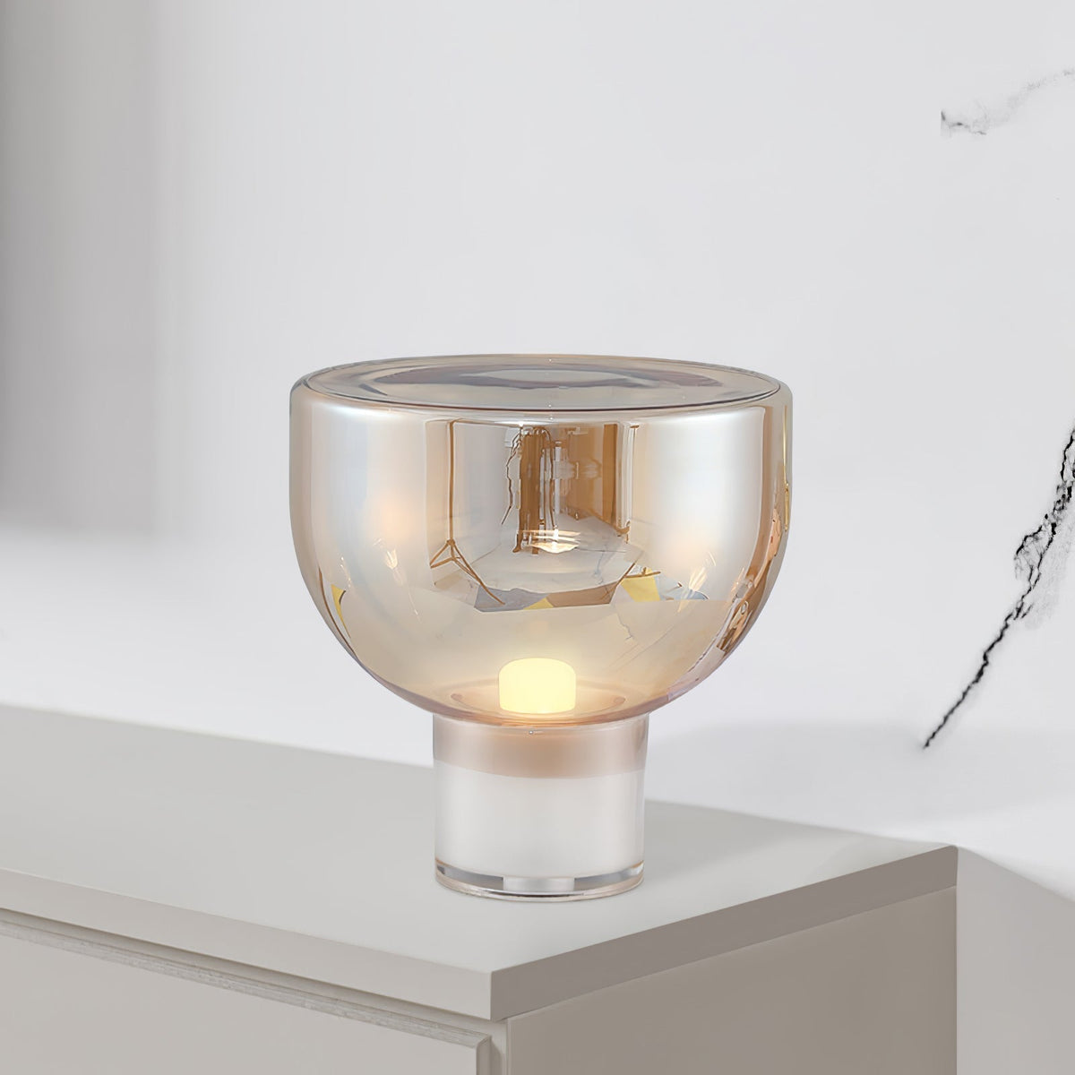 Cavm lámpara de mesa elegante de vidrio
