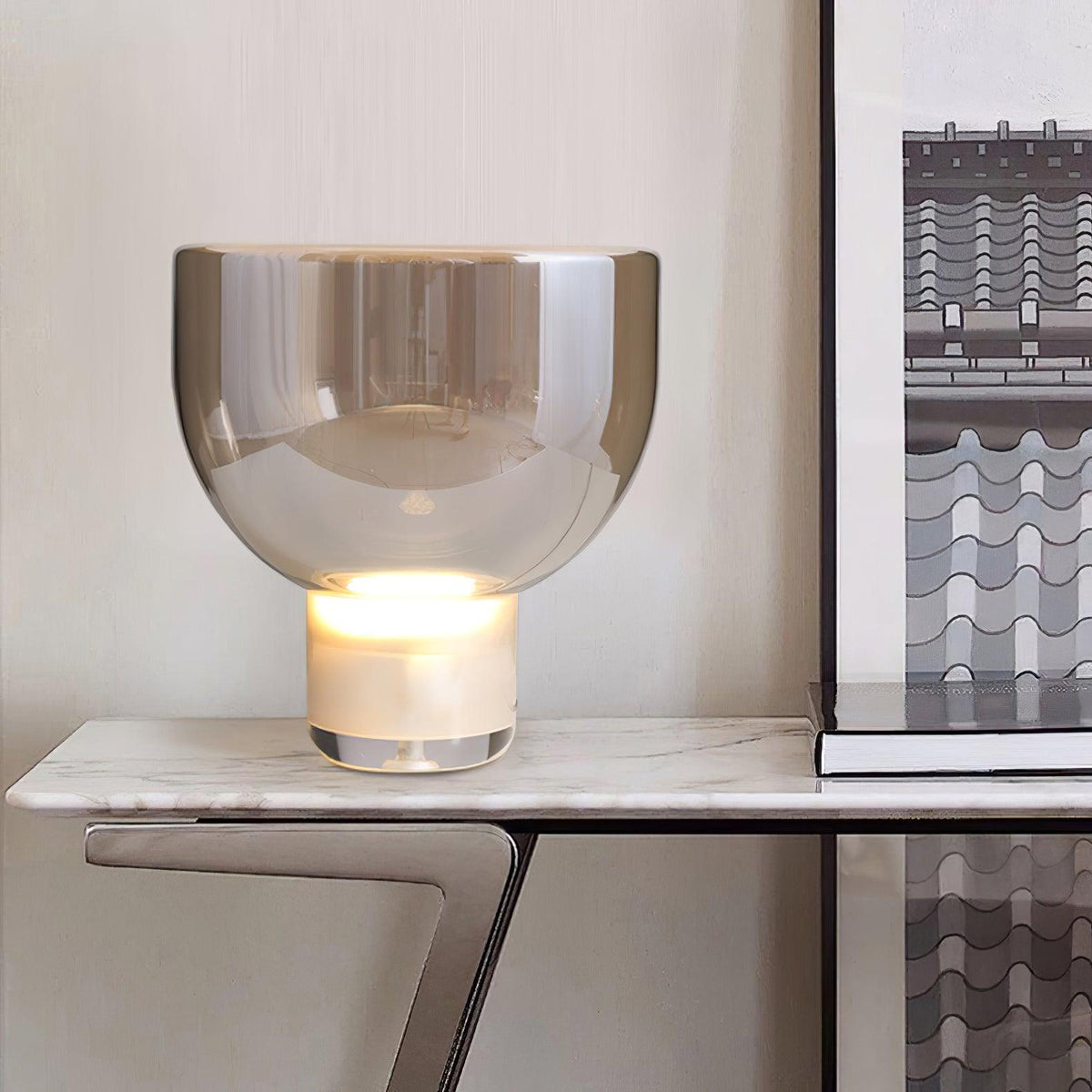 Cavm lámpara de mesa elegante de vidrio
