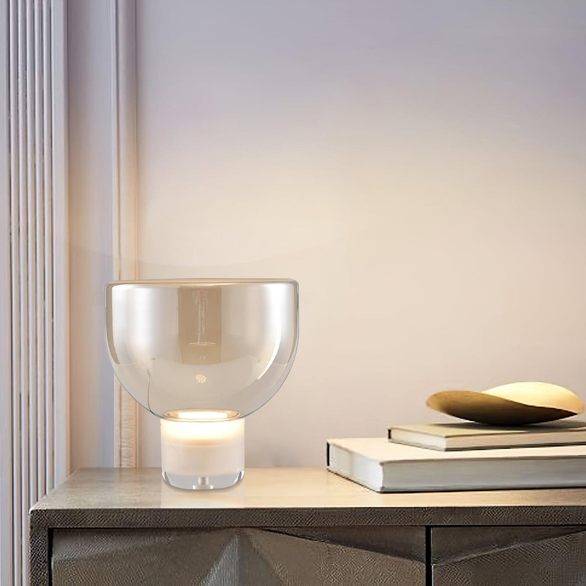 Cavm lámpara de mesa elegante de vidrio