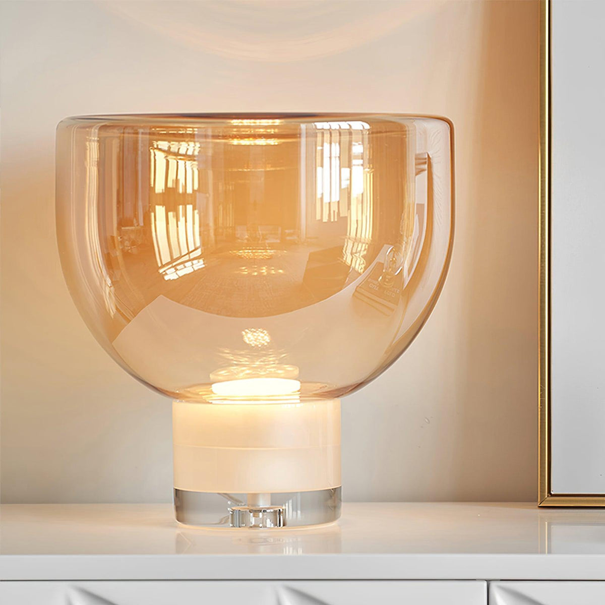 Cavm lámpara de mesa elegante de vidrio