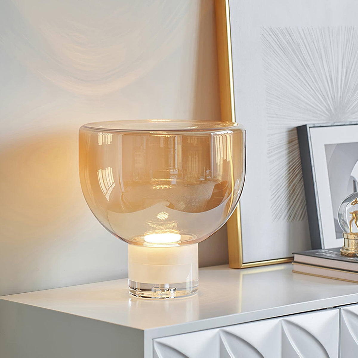 Cavm lámpara de mesa elegante de vidrio