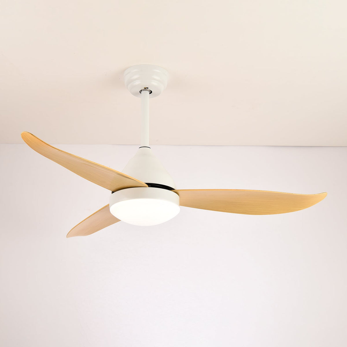 Fia ventilador de techo con luz moderno de madera