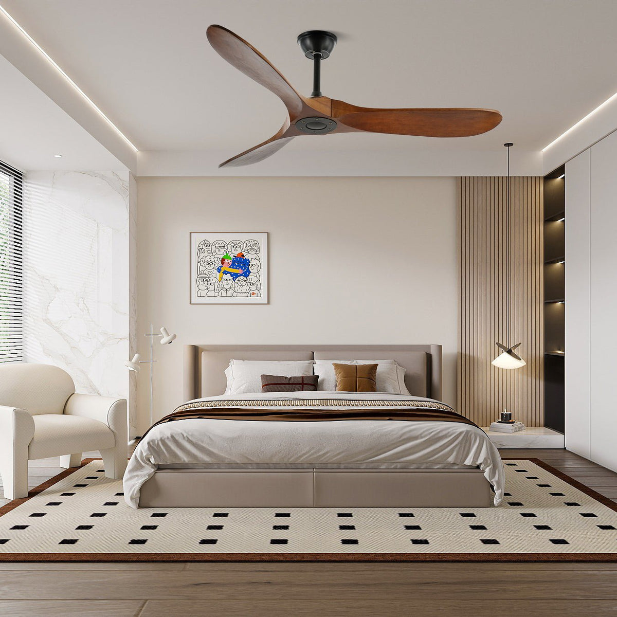 Aviona Ventilador de techo con madera